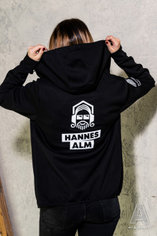 Backprint: Hannes Alm Logo